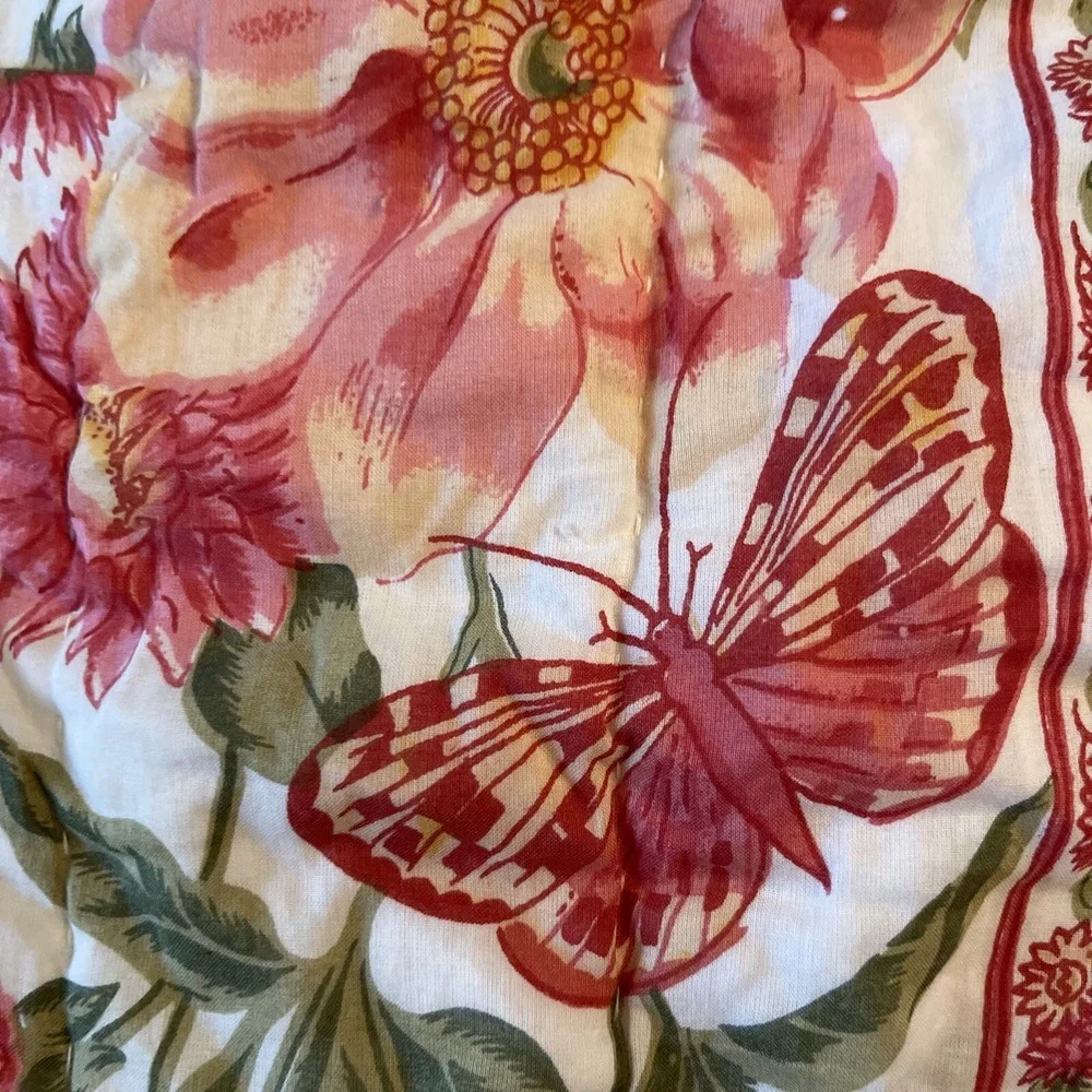 April Cornell QUEEN Size Quilt + 2 EURO Shams Pillow Cover Bedding Primavera New